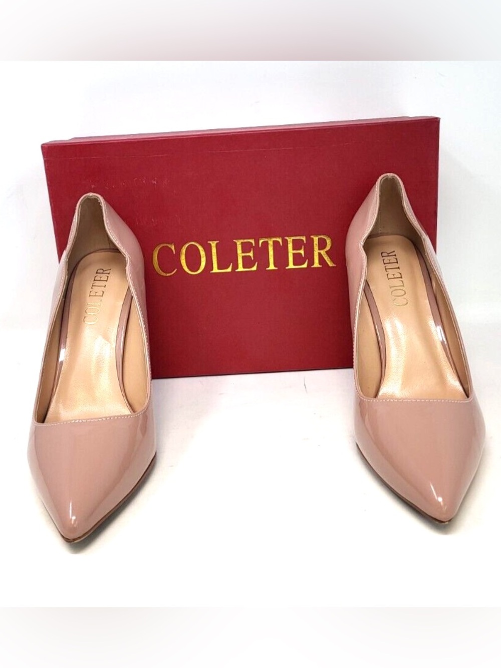 COLETER Pointed-Toe Patent Heels